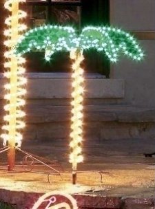 4.5' Tropical Lighted Holographic Rope Light Palm Tree