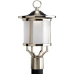 Progress Outdoor Lighting Led Post Lantern Etched Glass Brushed Nickel